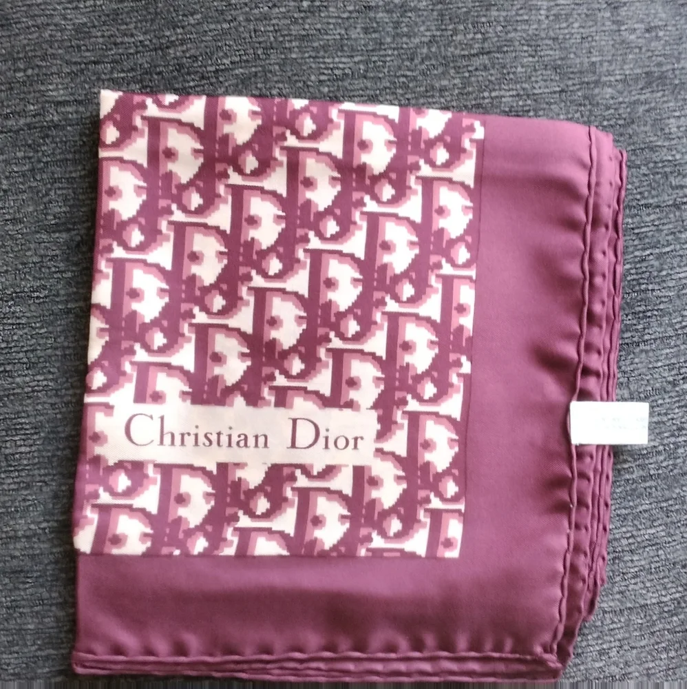 Vintage Christian Dior Oblique Logo Scarf
